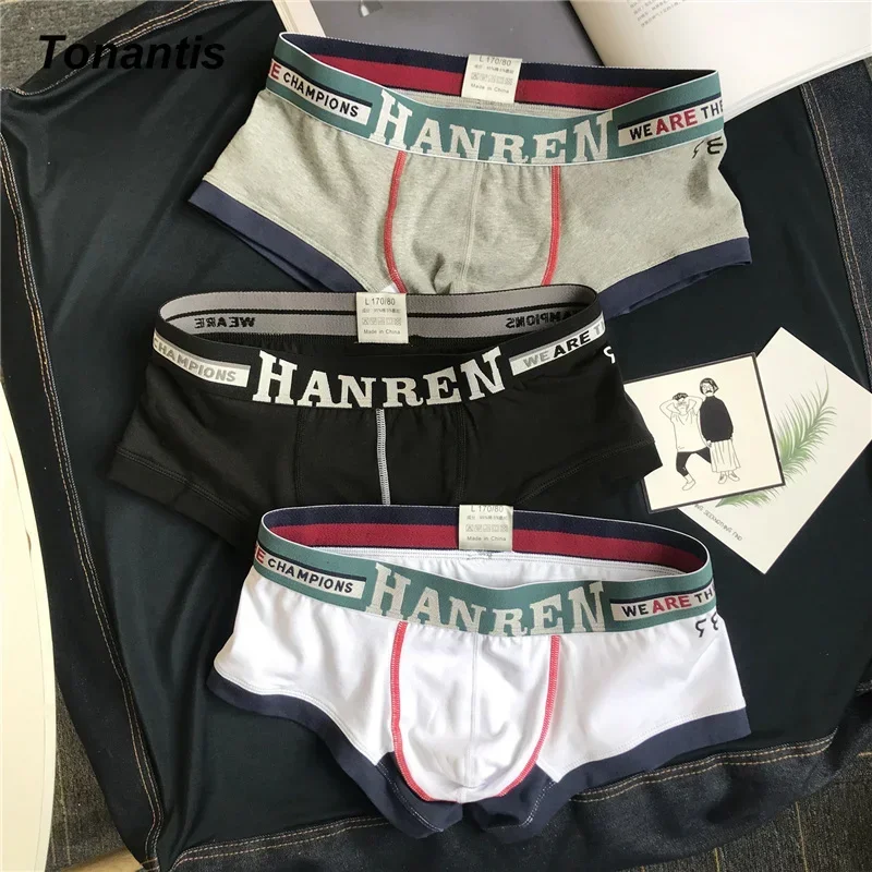 3PCs/Set Men Underwear Boxer Shorts Men\'s Panties Cotton Boxer Men Young Personality Underpants Breathable Comfort Male Boxers