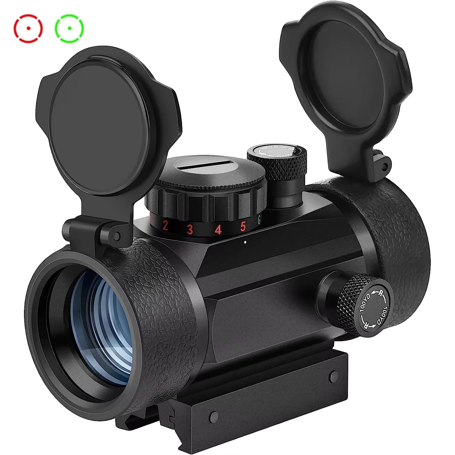 Mira telescópica táctica de 1x40 MM con punto rojo y verde, colimador óptico para caza con cola de milano de 11/20MM para Rifle, pistola de aire para exteriores