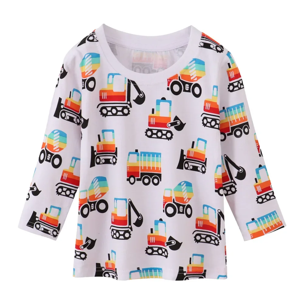 2-7Y New Boys Cotton Sweatshirt T-shirt Clothing Children's Fashion Cute Printed Long-sleeved T-shirt Infant Homewear Tops