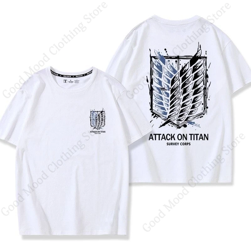 Anime Attack On Titan T-shirt Fashion Anime Wings Of Liberty Print T Shirt Men Women Summer Cotton Short Sleeve Tee Fans Clothes