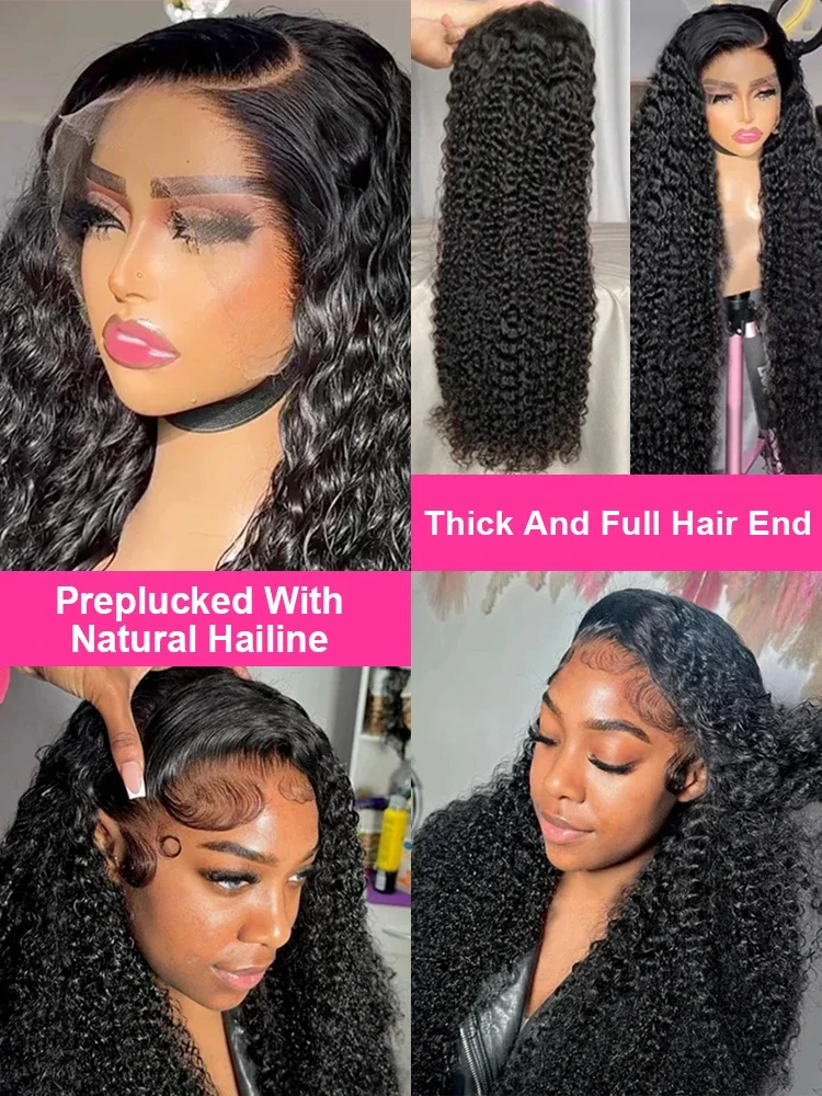 250% HD 13x6  Deep Wave  Frontal Wig Lace Front Wig human hair Brazilian Loose Curly Water Wave 5x5 Glueless Wigs For Women