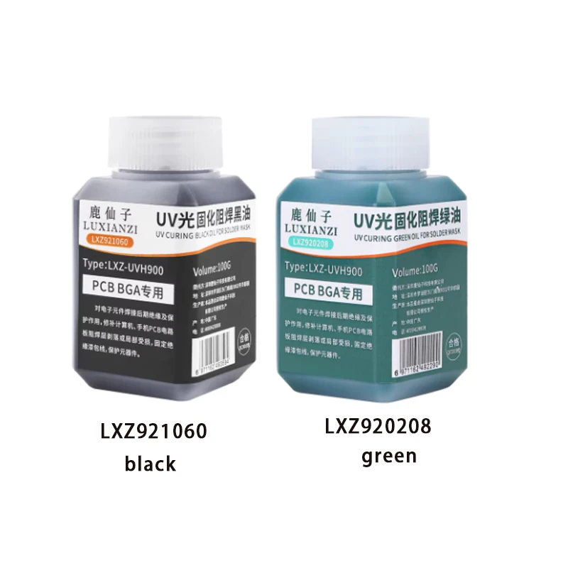 LUXIANZI 100g Green Oil UV Solder Mask BGA PCB Motherboard Paint Prevent Corrosive Arcing Soldering Paste Flux Ink Repair Tools