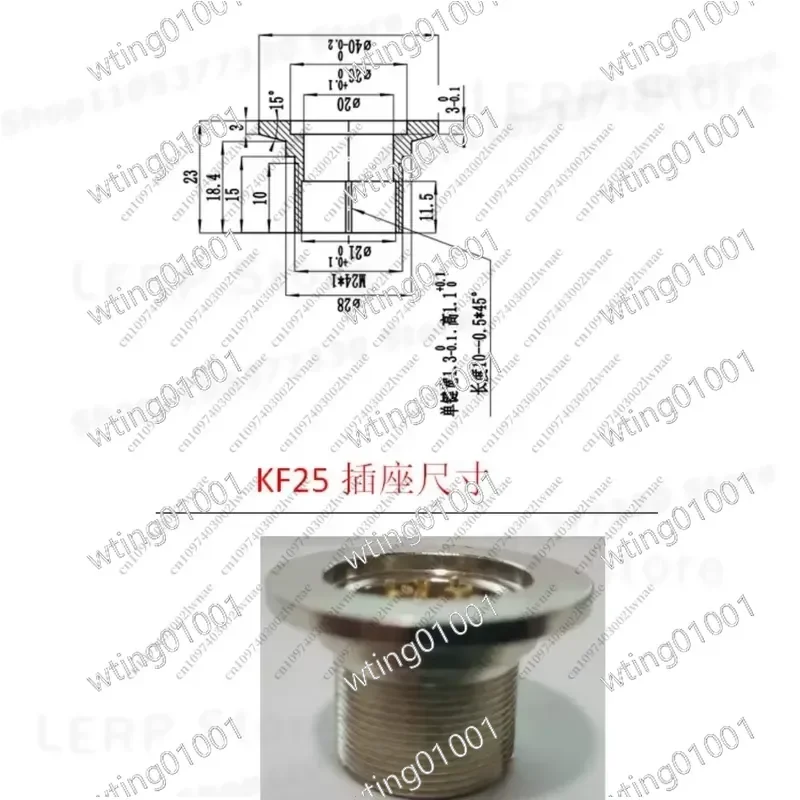 for KF25 KF40 Series Hermetic Glass to Metal Feedthrough High Vacuum Flange Connector Aviation Grade Sealed Electrical