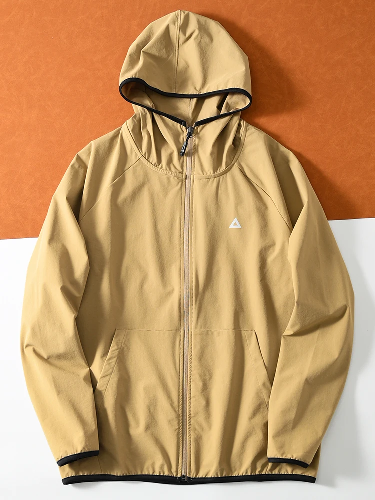 

Lightweight Waterproof Outdoor Men's Jaet Spring Summer Thin Hooded Breathable Spor Faion Urban Sle Long Sve Coat
