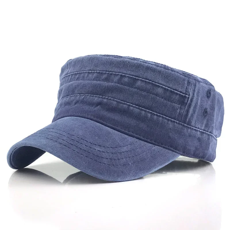 Tactical Hunting Cap for Men Solid Washed Denim Baseball Cap Summer Flat Military Snapback Vintage Sunshade Sun Dad Hat