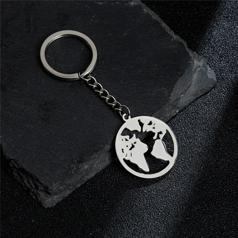 Punk Silver Color Stainless Steel Bicycle Keychain for Women Men Daily Jewelry Strap Waist Wallet Keyrings Car Bag Key Chains