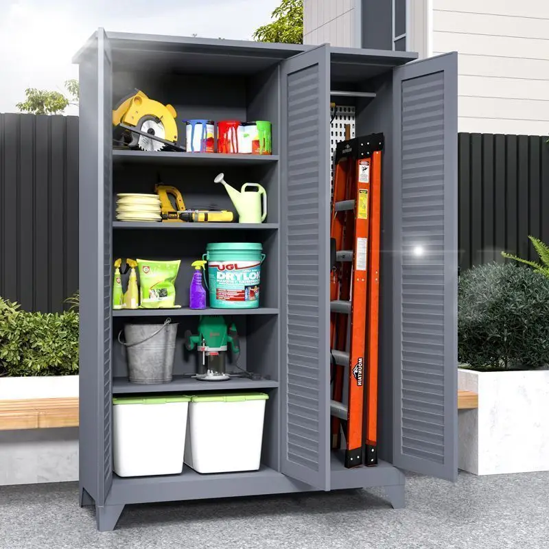 Outdoor villa courtyard outer locker waterproof sunscreen door sundries storage large capacity storage tool storage cabinet