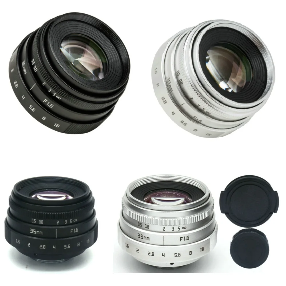 C-Mount 35mm F1.6 Large Aperture Manual Fixed Portrait Camera Lens Accessory for M4/3 Mount F19E