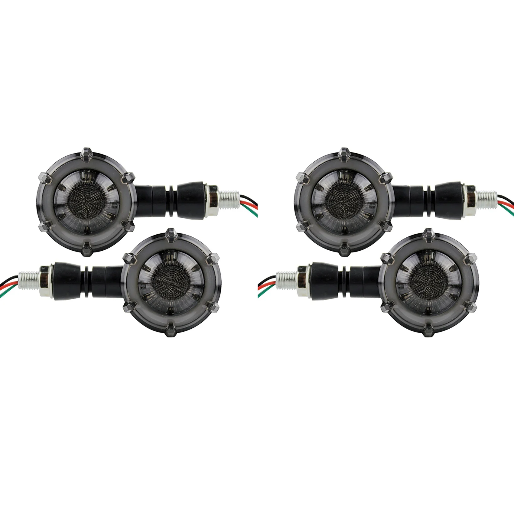 A60E-4Pcs Motorcycle Turn Signal Modified LED Two-Color Circular Streamer Turn Signal Indicator With Daytime Running Lights