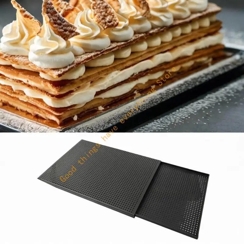 

55KF Professional Grades Napoleon Pastry Bakewares 2Pcs Hard Molds Design Ensures Crispy Layer Aluminum Baking Pan Set