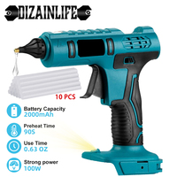 100W Electric Hot Melt Glue Gun Cordless Glue Stick Handheld Hot Air Gun Welding Electric Heat Gun Fit FOR Makita 20V Battery