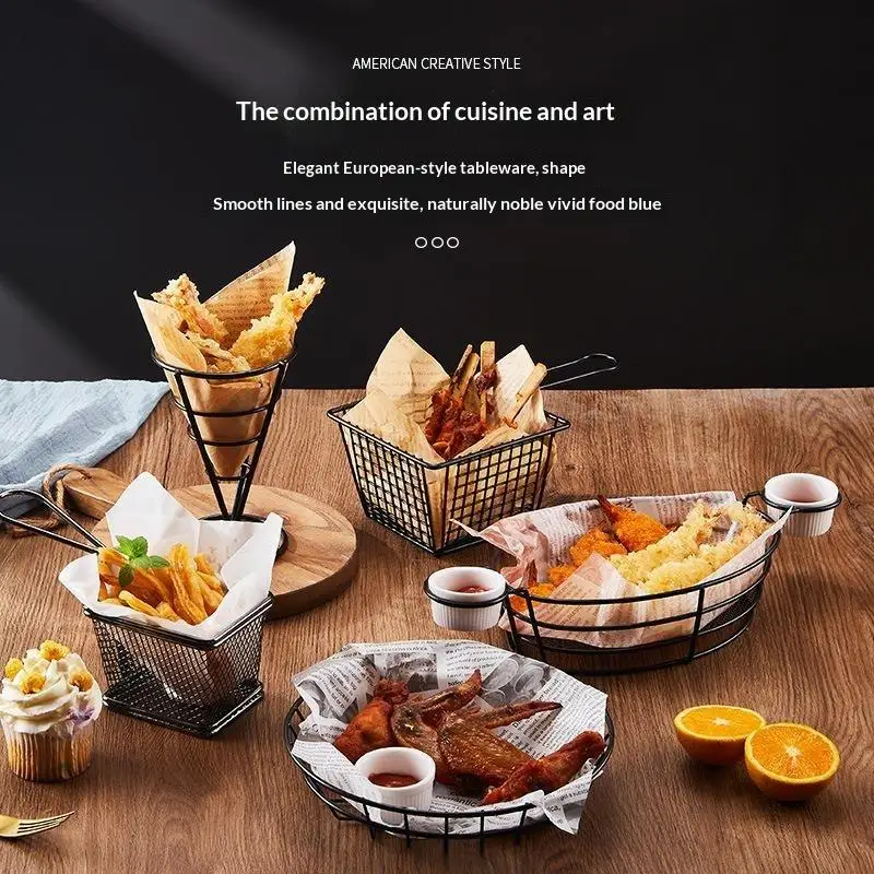 Compact Mini Snack Frying Basket Fried Chicken Chip Fries Storage Bucket for Dorm Apartment Small Kitchen