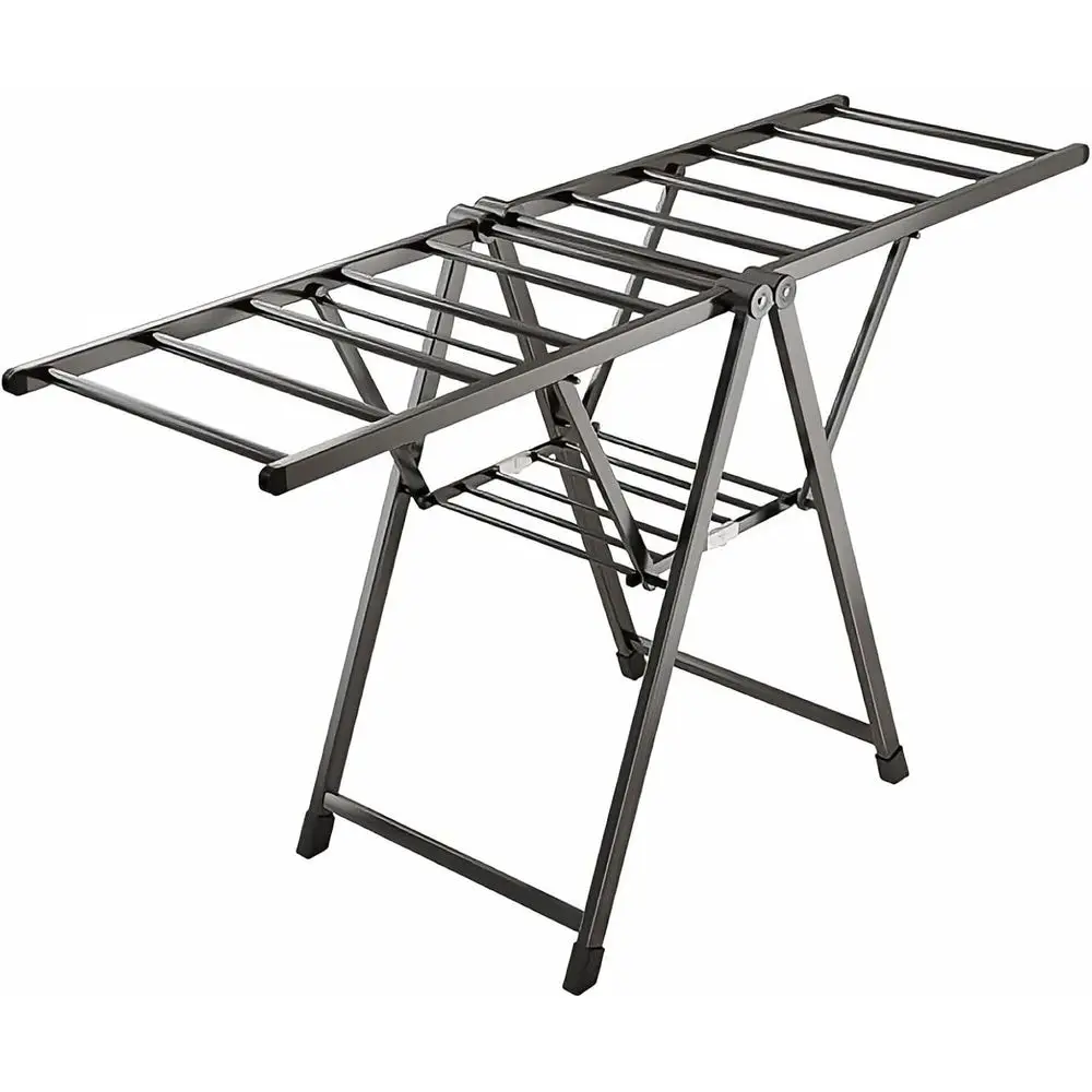 

Регулируемая двухъярусная сушилка для белья, серебристая, 150 см, без сборки, улучшенные крылья для одежды