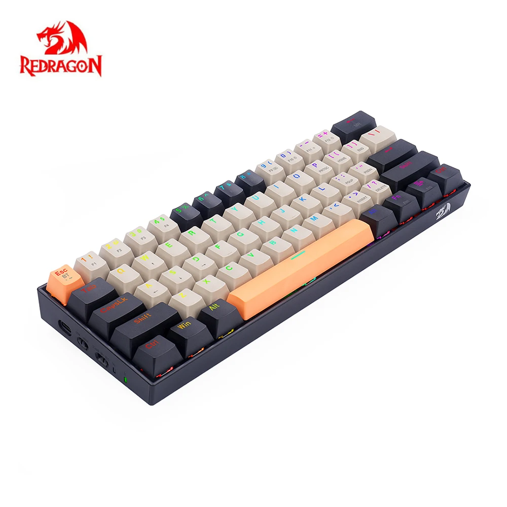 

Mini Gaming RGB Backlit 3 Modes 2.4G Wireless Bluetooth Wired keypad 61 Keys Mechanical Keyboard For PC Laptop Mobile Phone