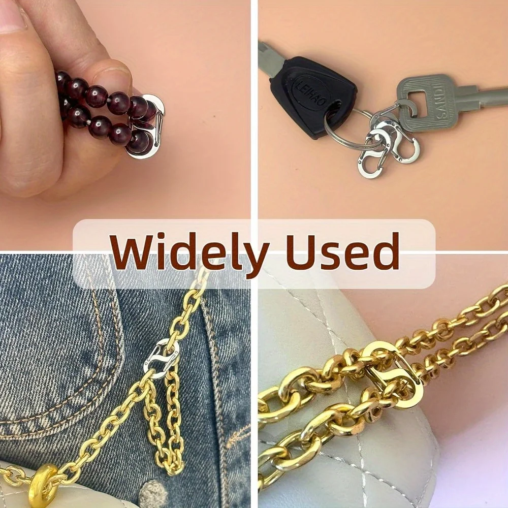 12pcsDouble Opening Lobster Clasp Necklace Shortener Bracelet Clasps and Closures, Stainless Steel Necklace Clasps and Closures