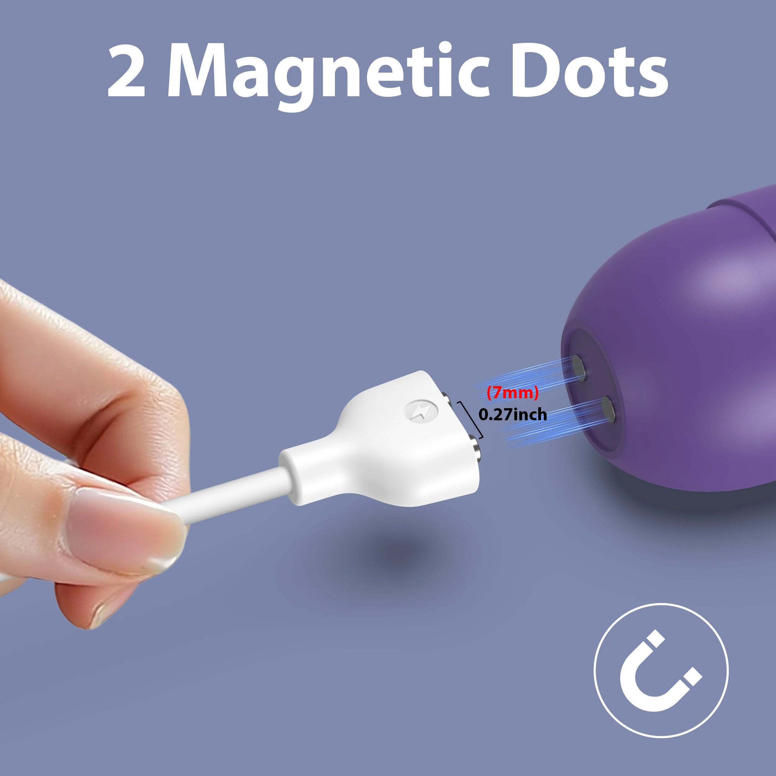 2-Pin-Magnetladekabel mit 5mm, 6mm, 7mm Abstand zwischen den Pins, USB-Ladegerät mit Magnetanschluss für Schönheitsgeräte und Zahnbürsten – Detail 2