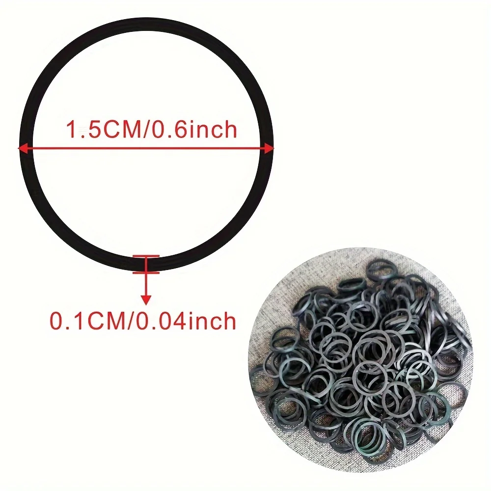 1500 Stuks Zwarte O Ringen Elastische Elastiekjes Rekbare Latex Ringen Levert Pakket Rekbare Band Rubber Ring