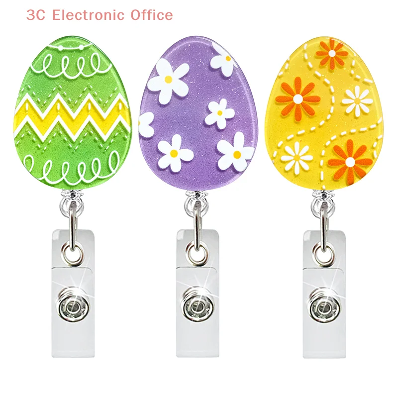 

Катушки для пасхальных значков, акриловая выдвижная катушка для значков медсестры, катушка для пасхального значка, яйцо, милые катушки для значков, держатель для праздничного значка для медсестры
