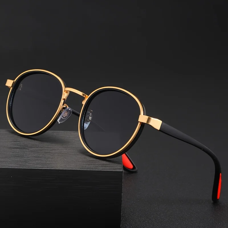 1 Pair of Trendy Must-Have for Taking Photos Suitable for Both Men Women High-End Minimalist Style Popular Round Frame Glasses