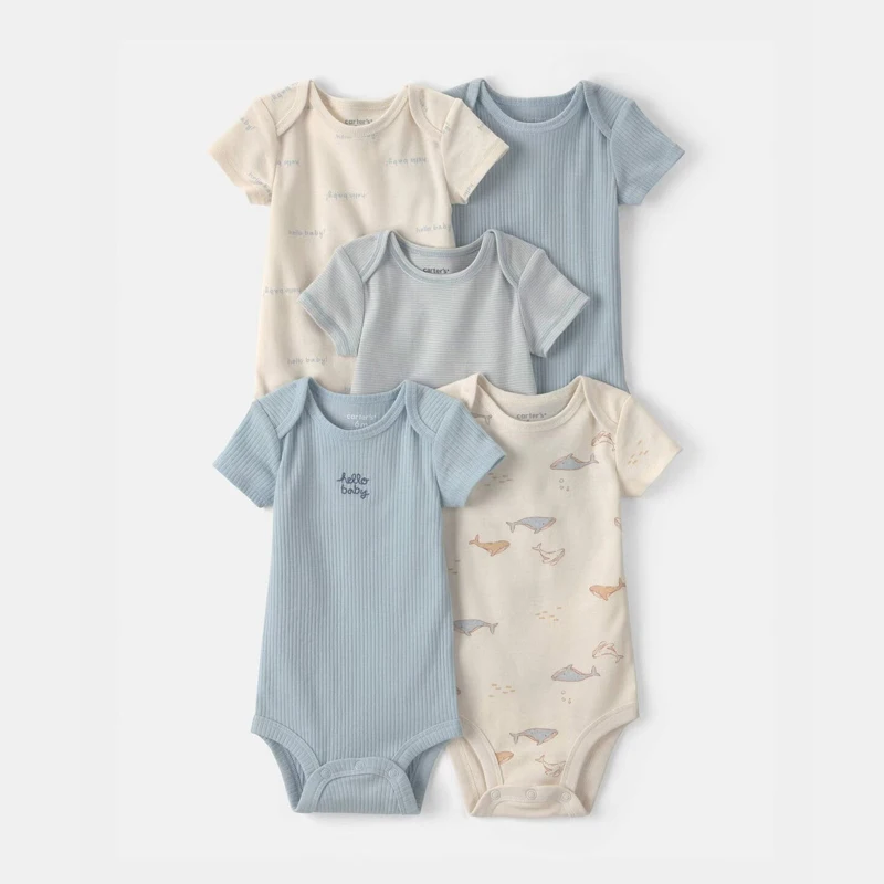 iyeal-5pcs-baby-short-sleeve-bodysuit-set-cute-animal-print-infant-onesies-soft-newborn-one-piece-romper-for-boys-girls