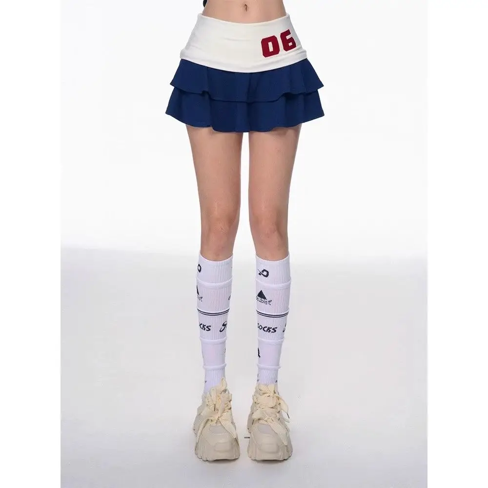 Amerikanischer Sportanzug für Damen, Sommer, Retro-T-Shirt, Röcke, zweiteiliges Set, lässiges Schlankheitsoberteil, Goth, sexy Mädchen, kurzer Harajuku-Y2K-Rock