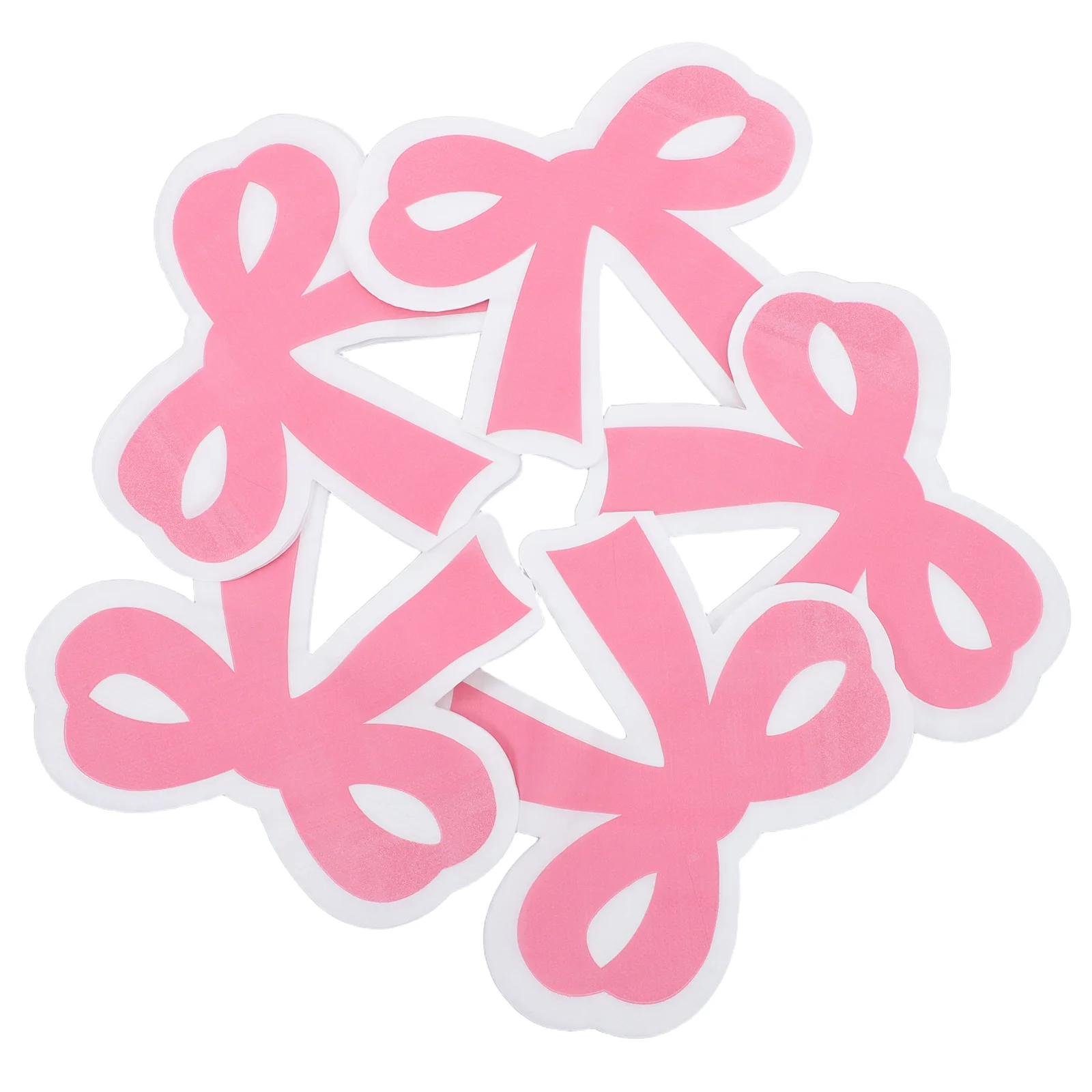

40pcs Pink Bow Napkins 6.37"X6.09" Disposable Paper Tissues For Birthday Party Decorative Dining Supplies Absorbent