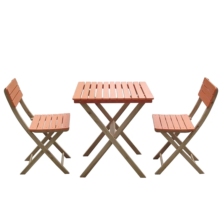 

Custom Outdoor Folding Wood Table And Chair Set For Garden Use Elegant Furniture Solution