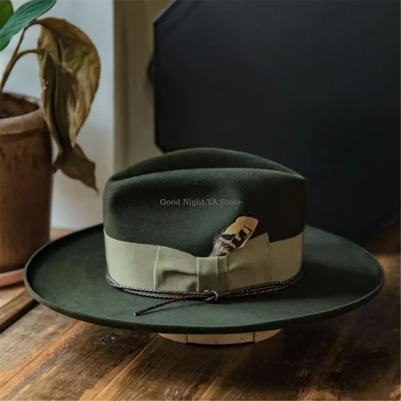 

Модная шляпа-федора с тканой лентой с перьями для женщин и мужчин, аксессуары для различных костюмов, головные уборы
