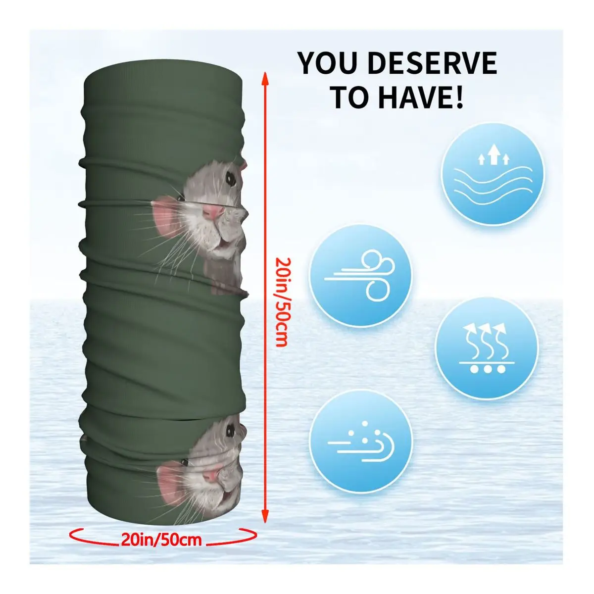 Faixa de cabeça fina do Rato Rato, Bandana, Polainas Pescoço, Capa Facial