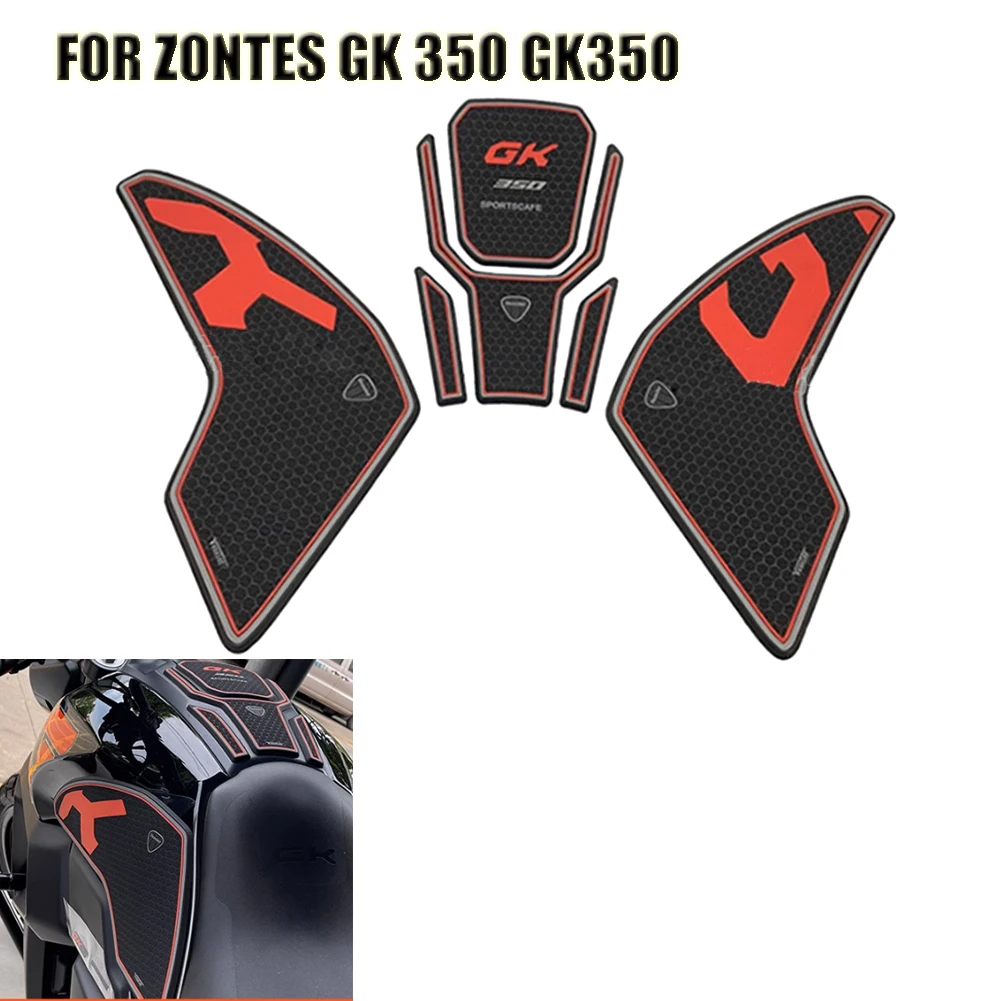 For ZONTES GK 350 GK350 Motorcycle Fuel Tank Sticker Side Decal Protector Traction Pad Cover Decoration Rubber Sets