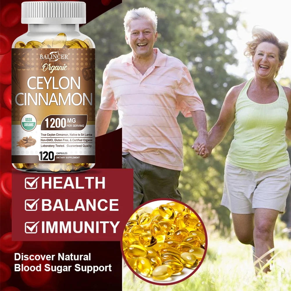 Organic Ceylon Cinnamon Supplement - Antioxidant, Immune System, Cardiovascular and Gastrointestinal Health, Non-GMO Gluten-Free