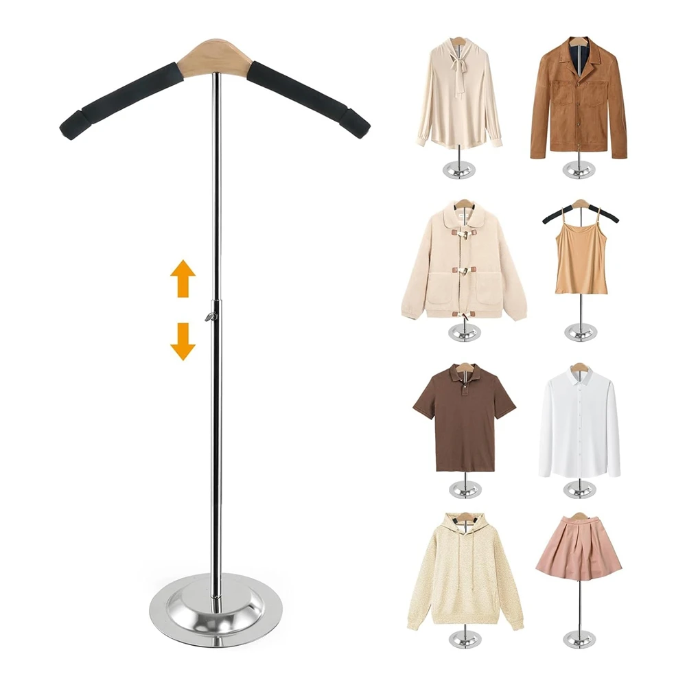 HITL Height Adjustable Shirt Display Stand, T Shirt Display Stand for Vendors, Shirt Rack for Clothing Dress Garment Coat