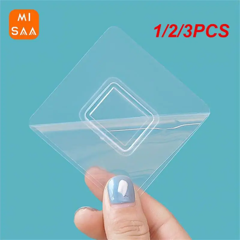 1/2/3PCS Hanging Shelf Strong Non-marking Waterproof And Oilproof Reusable Transparent Home Storage Hanger Support Seam Adhesive