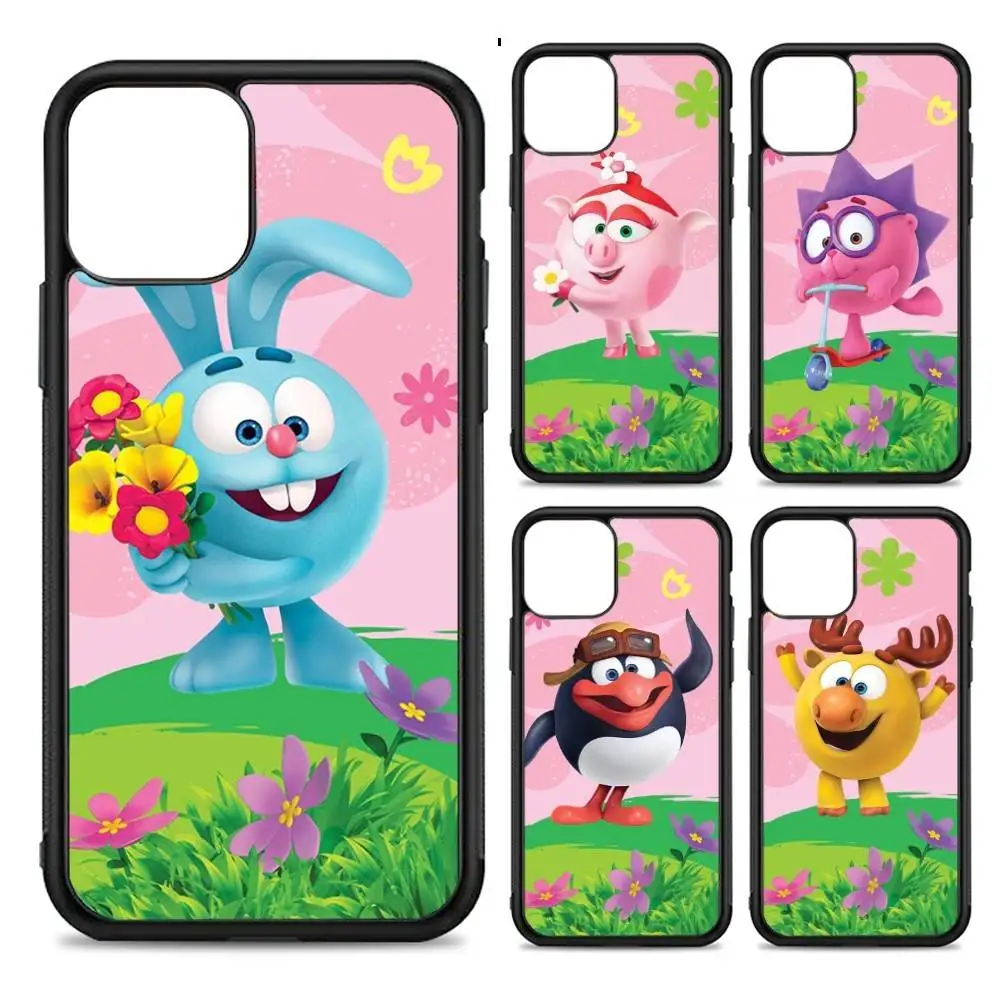 Russian Animation Smeshariki Phone Case Wireless Charging PC+TPU For IPhone 11 12 13 14 15 16 17 Pro Max Plus Case