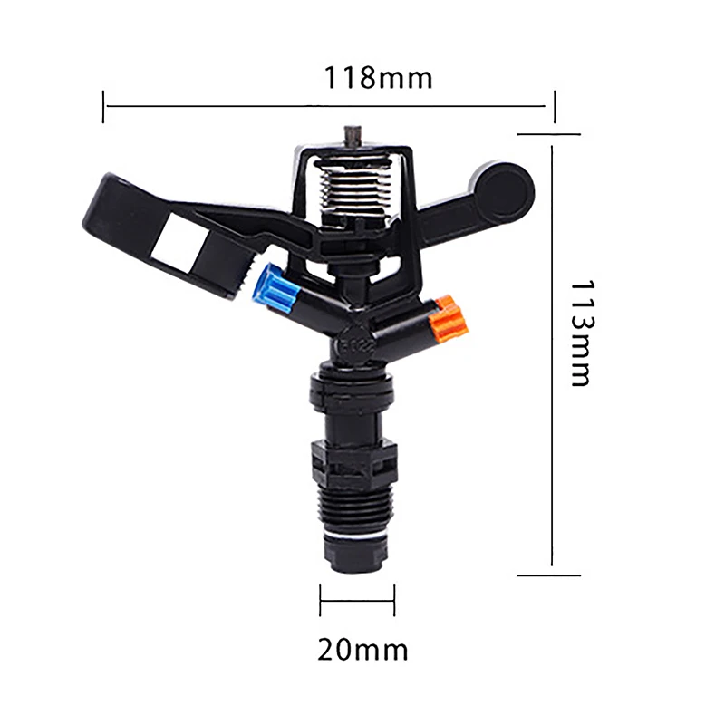 Landbouw Plastic Rocker Nozzle Irrigatie Gazon Sprinkler Met 1/2 Inch Mannelijke Connector Tuin Water Roterende Sprinkler