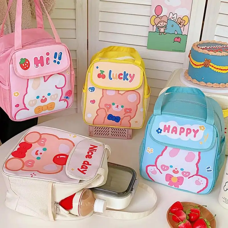 School Lunch Bag For Teens Insulated Lunch Box Large Portable Hand Carrying Camping Supplies Thermal Bag Kids Children Bag