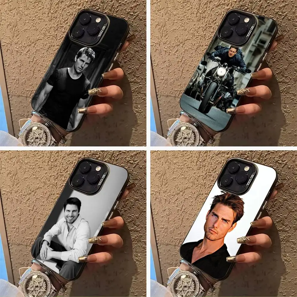 

famous actor-Tom -Cruise Phone Case For IPhone17 16 11 12 13 14 15 16 Pro Max Plus Cover Colored Silver Funda Bumber