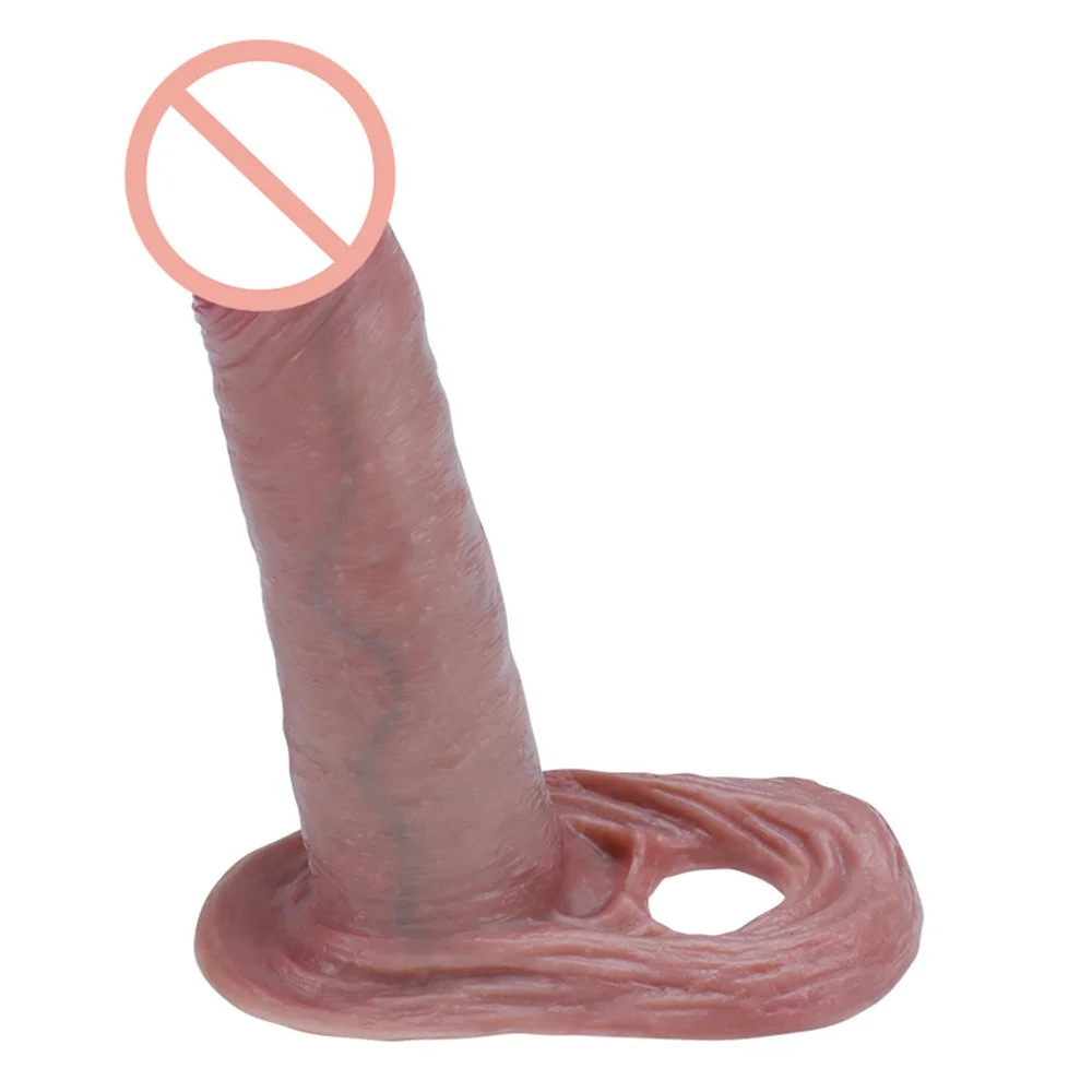 Male Dildo Sleeve Silicone Penis Cover with Cockring Soft Cock Enlargement Condom Sexy Shop Products Intimate Goods Men Sex Toys