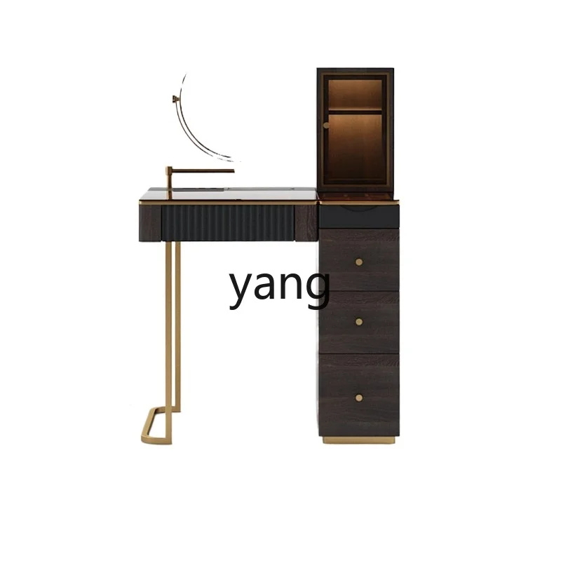 

LTT dressing table bedroom simple modern chest dressing table integrated light luxury black makeup table