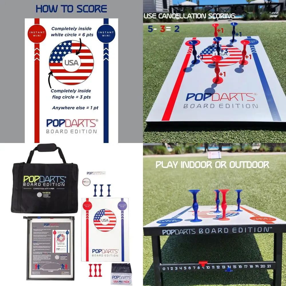 

Versatile All-Ages Game Set: Weather-Resistant Boards, Portable Case, Score Tracker