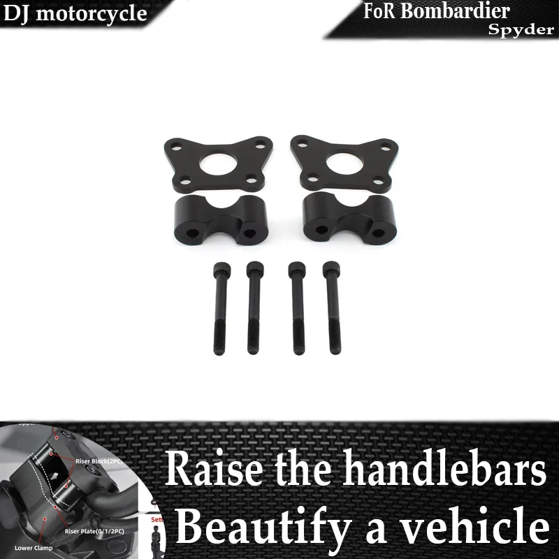 

For Can-Am Spyder RT RTs 2020-Newer Spyder F3 2015-Newer Adjust 1 1/8" Backward 1 3/8" Upward Handlebar Riser Lift Extension