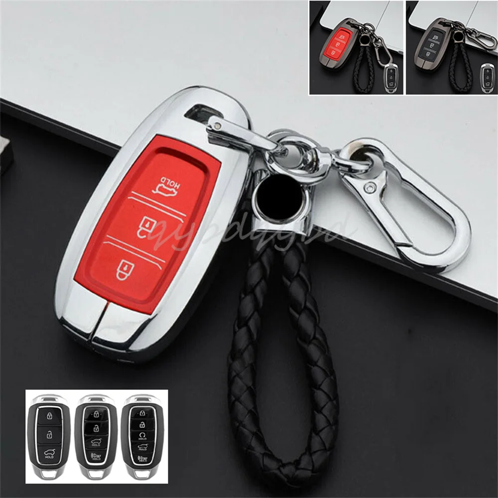 For HYUNDAI Accent Azera Palisade Elantra Zinc Alloy Remote Key Fob Case Cover Shell Skin Bag Holder Accessories Styling