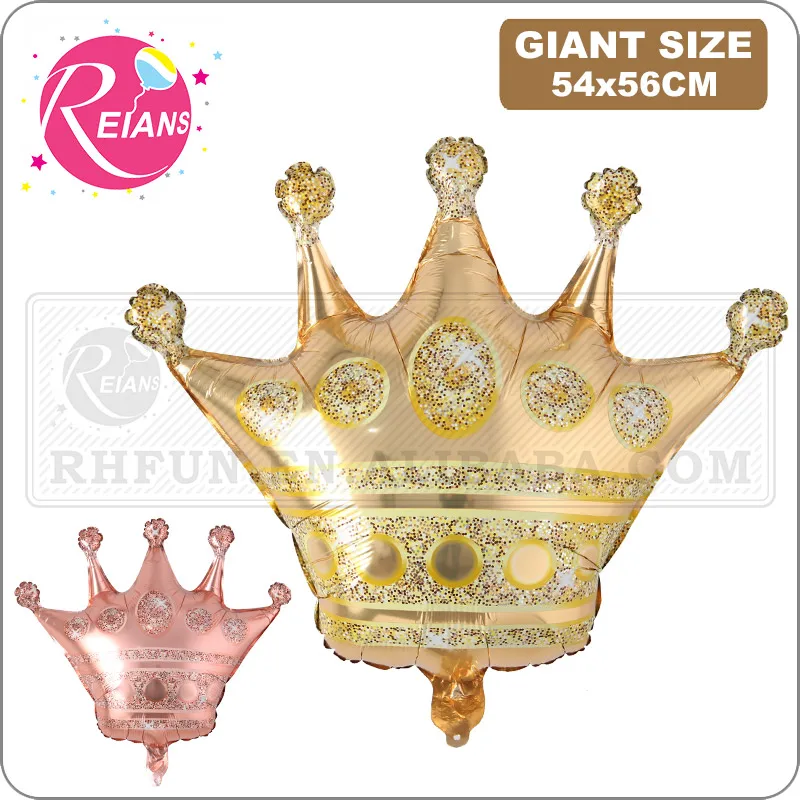 Big Rose gold crown foil balloons crown happy birthday party decorations kids toy baby shower foil balloon surprise gift globos