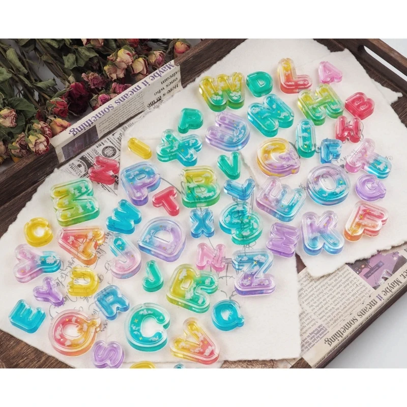 

Resin Shaker Mold Casting Mold Epoxy Resin Mold Jewelry Keychain Mini Letter Mold Making Crafts 3XUA