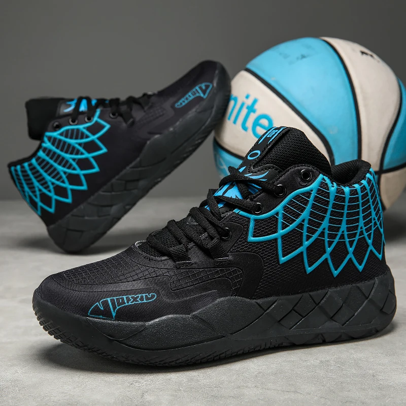 The youth actual combat basketball shoe movement outdoor comfortable cushioning wear-resisting fashion breathable high quality