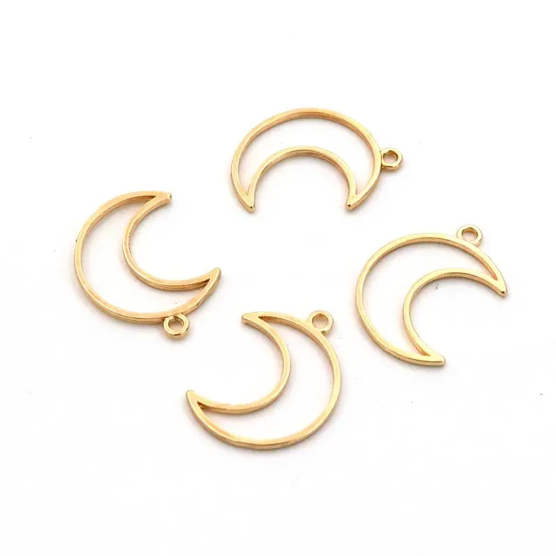 50pcs Mixed Star Moon Heart Earring Charm Metal Mold For Jewelry Making Diy Accessories Supplies Bracelet Pendant Wholesale