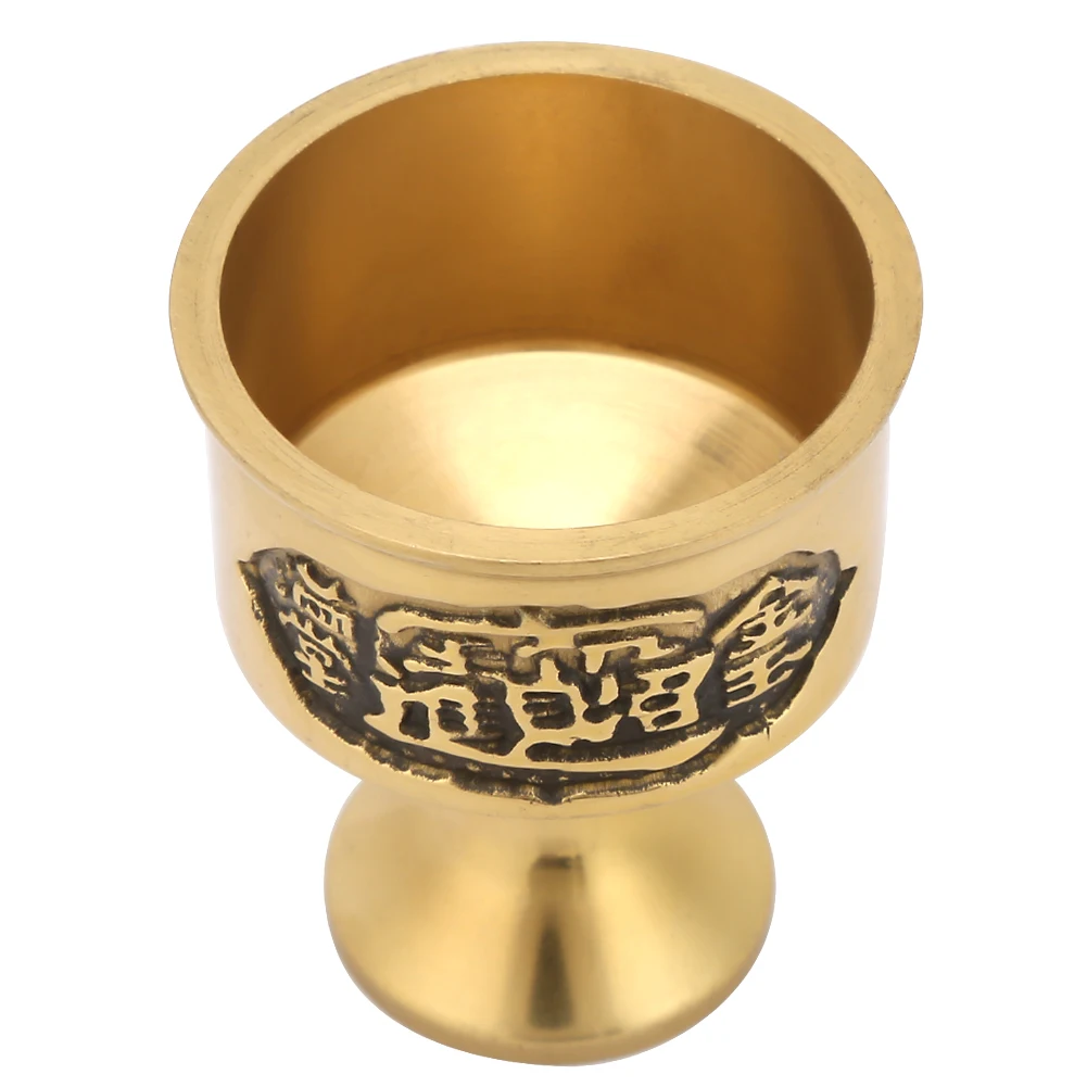Popular Practical Pure Brass Cup Worship the Buddha of Water Wine Cup Worship Supply Middle Brass Ritual Buddhist Cup