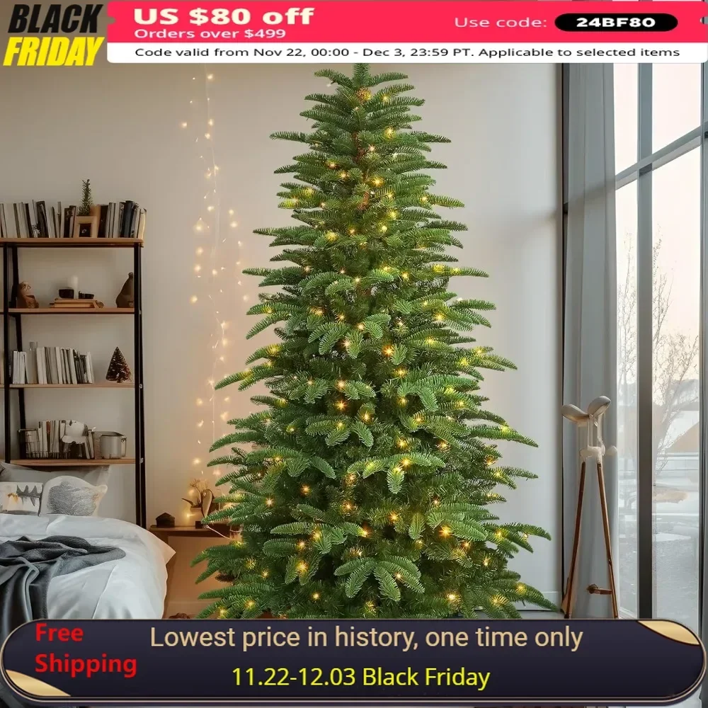 

9ft Christmas Tree, 660 Pre-Lit Multi-Color RGB Lights and 1975 PE & PVC Branch Tips, Perfect Choice for Xmas Decoration