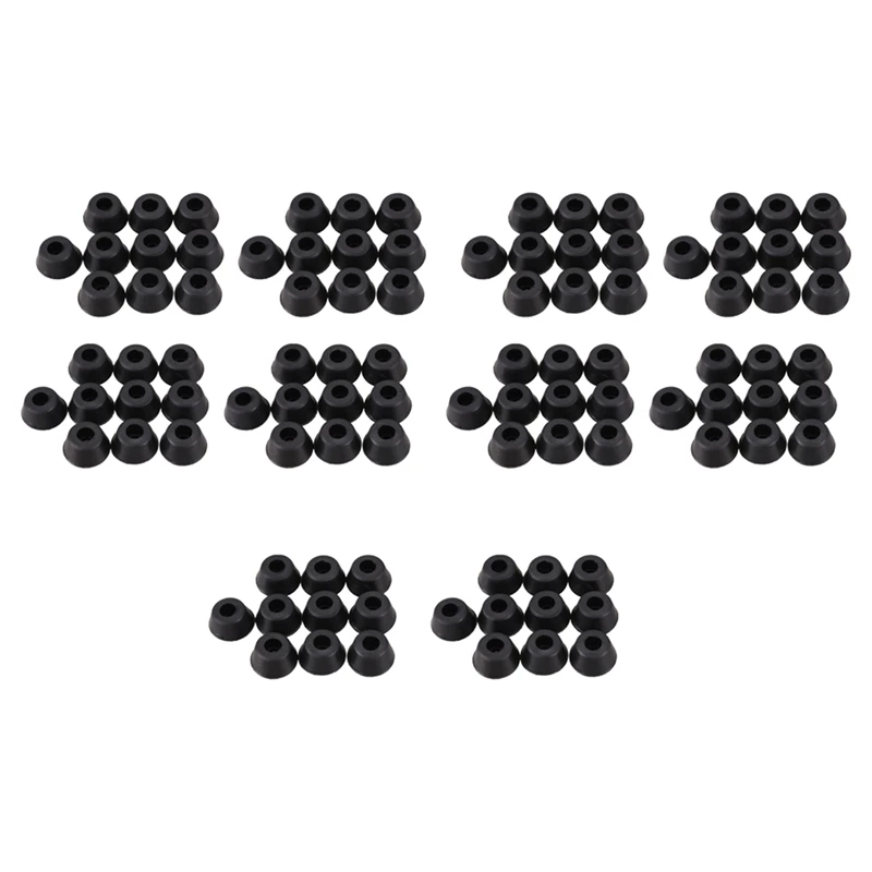 100 Pcs 21Mm X 10Mm Conical Recessed Rubber Feet Bumpers Pads Black