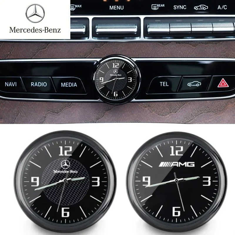 Car dashboard clock electronic clock Mercedes-Benz interior air conditioning air outlet quartz watch fragrance.accessory part